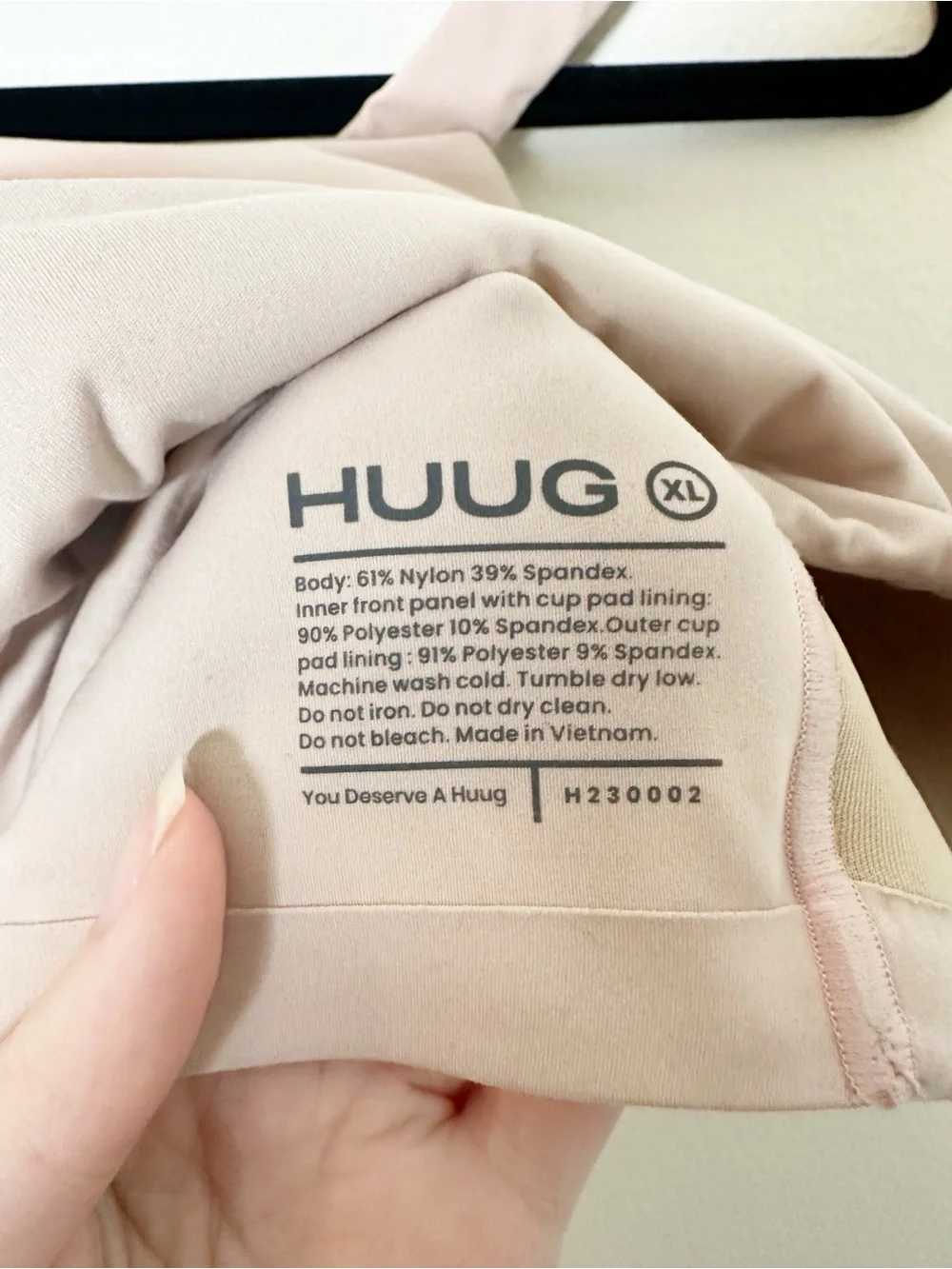 HUUG Daily Embrace Pullover Bra Stone Tan Beige Extra Large